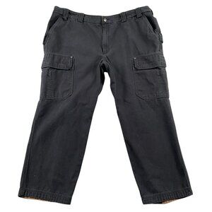 Duluth Trading Co Cargo Pants Mens 48x30 Black Relaxed Fit Workwear